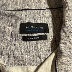 Bugatchi Blue and Gray Stretch Shirt